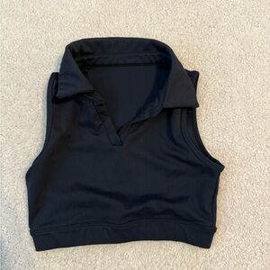 Jo and Jax Black Collared Crop Top